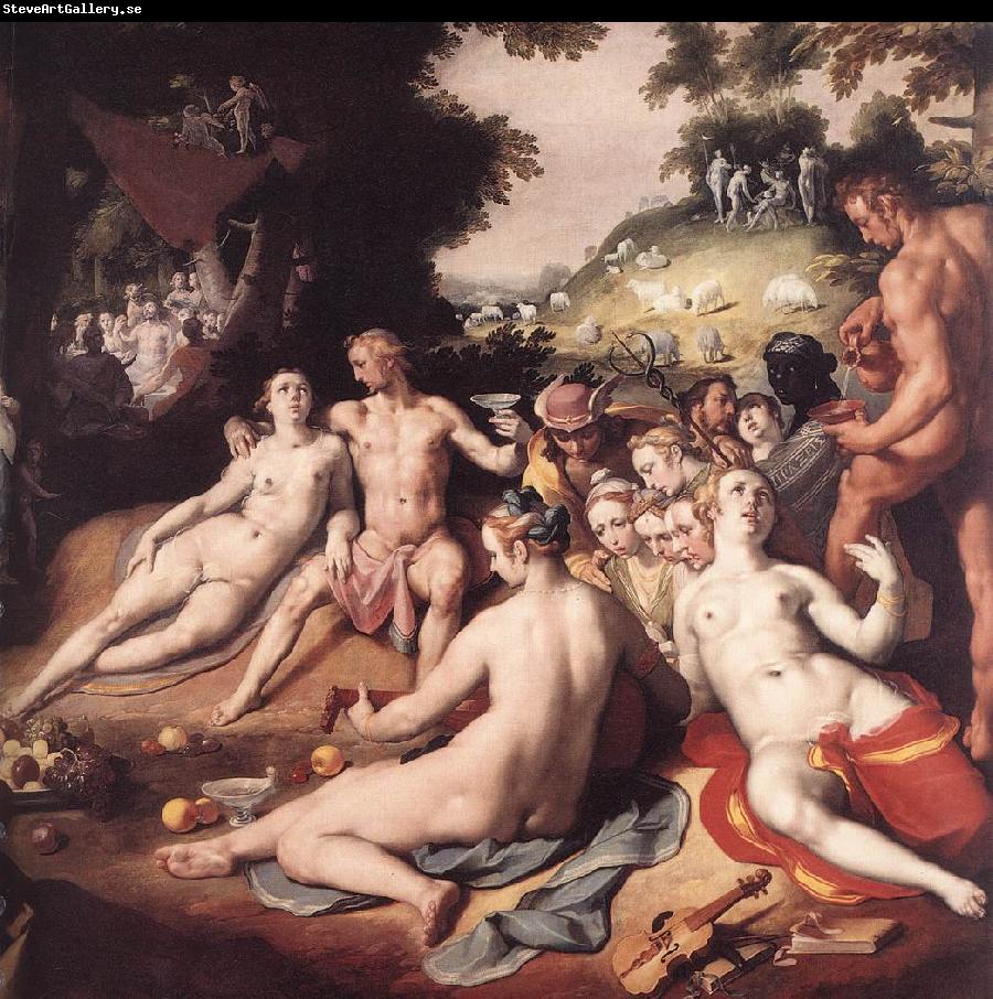 CORNELIS VAN HAARLEM The Wedding of Peleus and Thetis (detail) sd